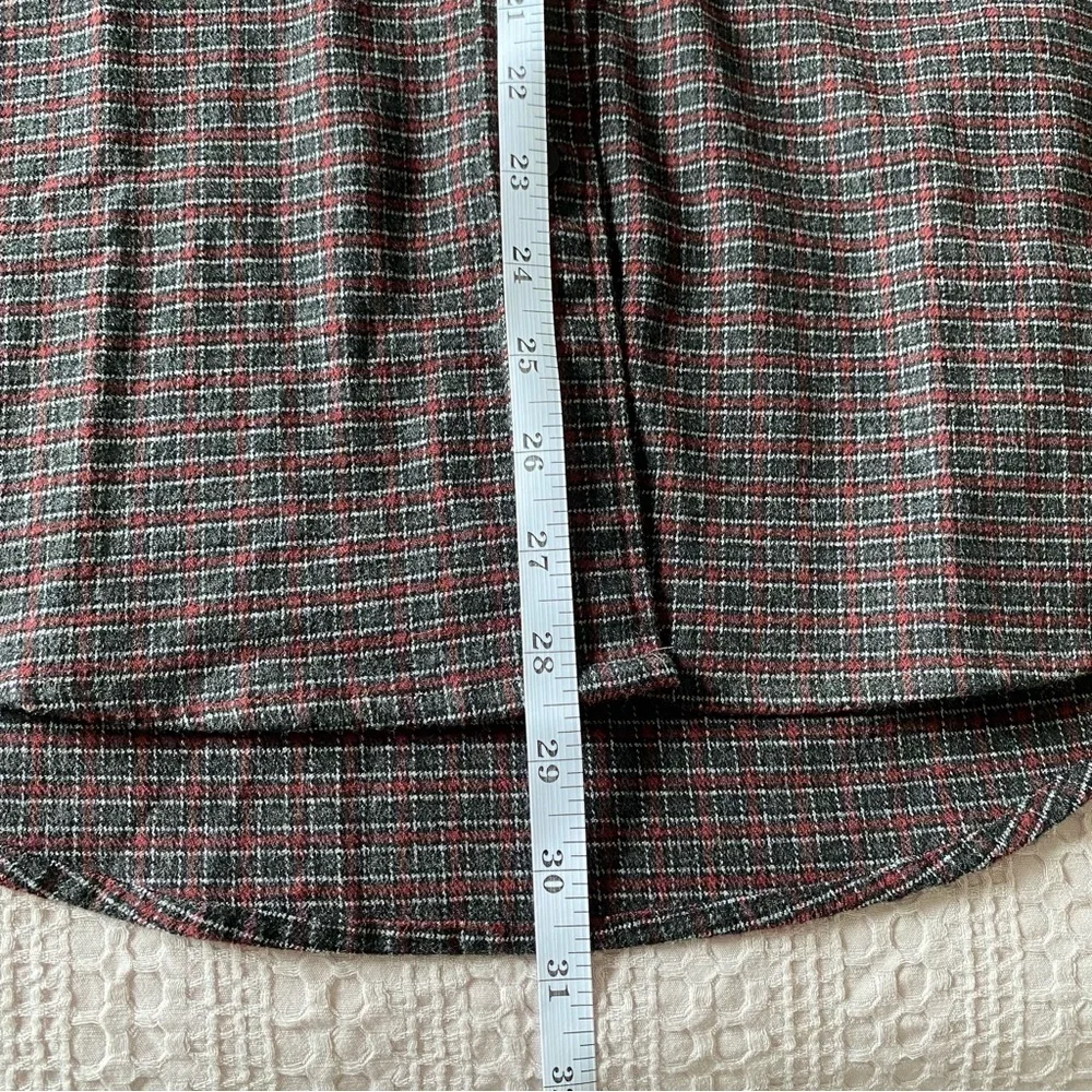 Abercrombie & Fitch Flannel Shirt Oversized Soft A&F Gray Black Red Small